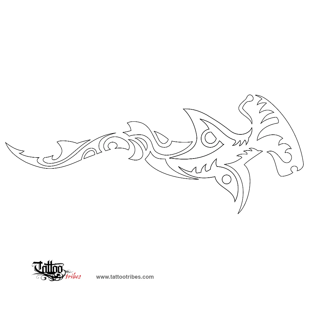 Stencil outline of Hammerhead shark, Strength, tenacity