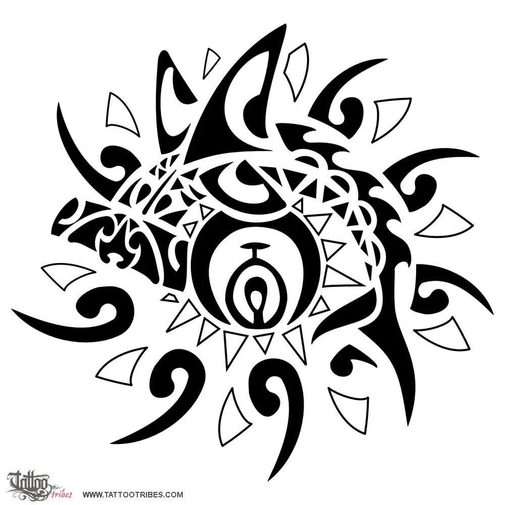 Tattoo image of Sun and eye, Power and authority