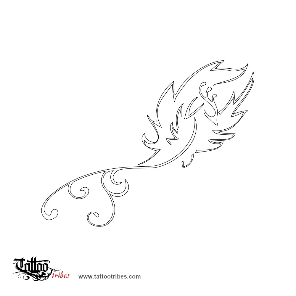 Stencil outline of Phoenix, Eternity, rebirth