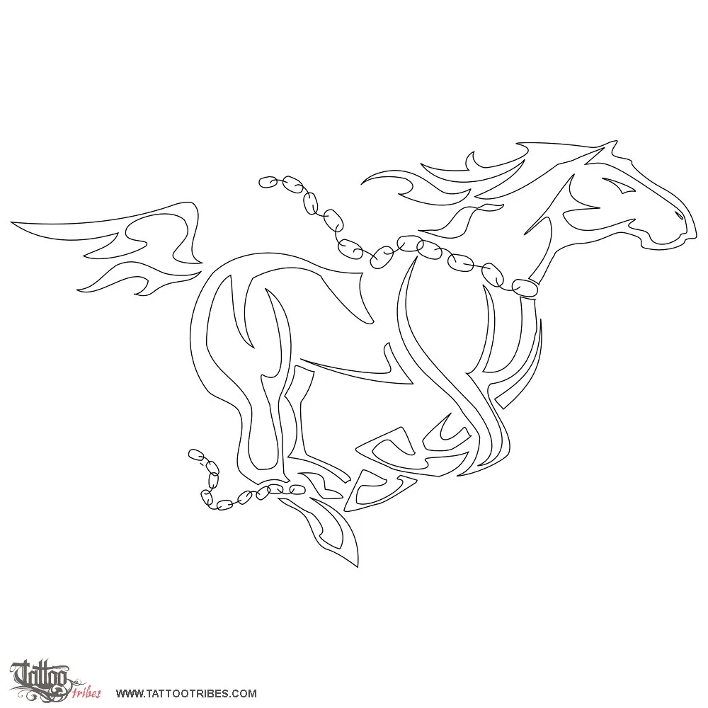 Stencil outline of Galloping horse, Free