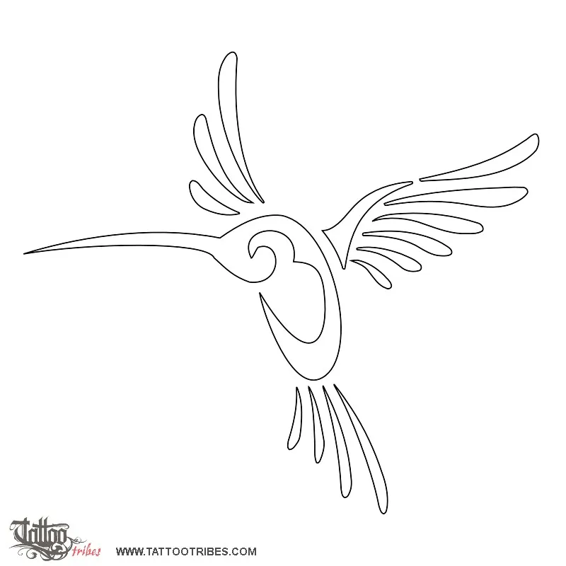 Stencil outline of Humming bird, Live for the moment
