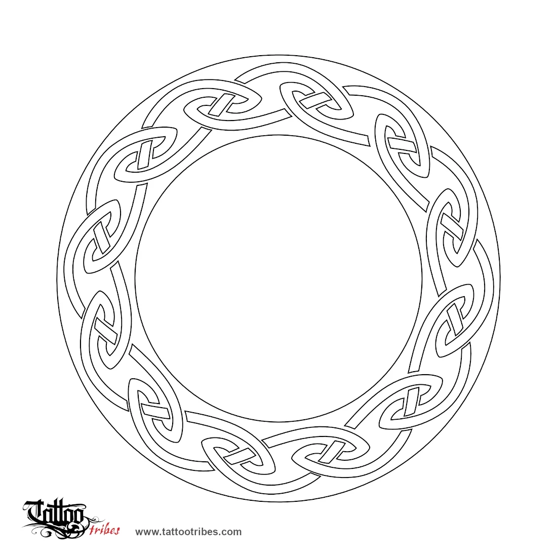 Stencil outline of Celtic circle, Infinity, doorway