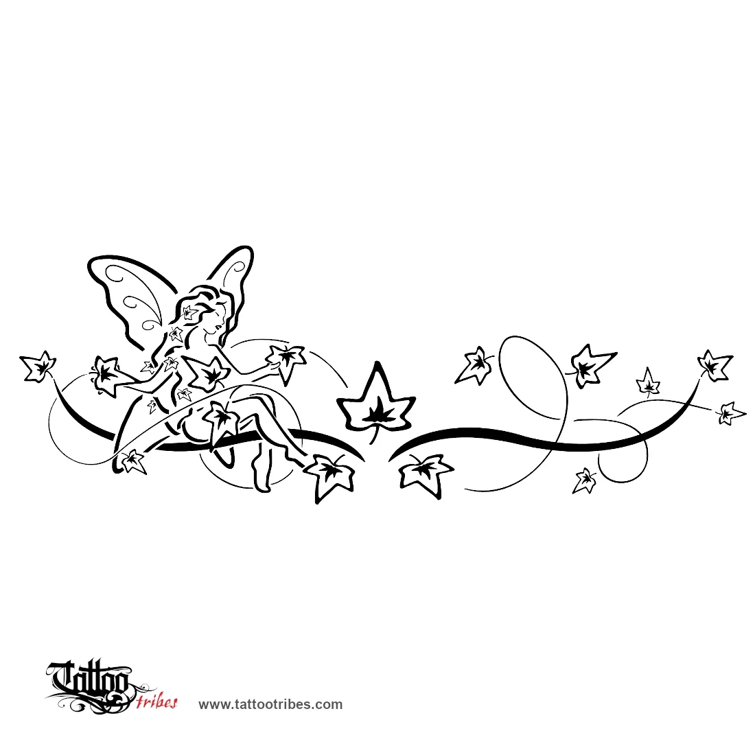 Flash tattoo image of Fairy ivy, Imagination, love
