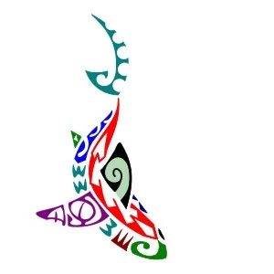 Small Polynesian shark tattoo for the forearm - symbols legend
