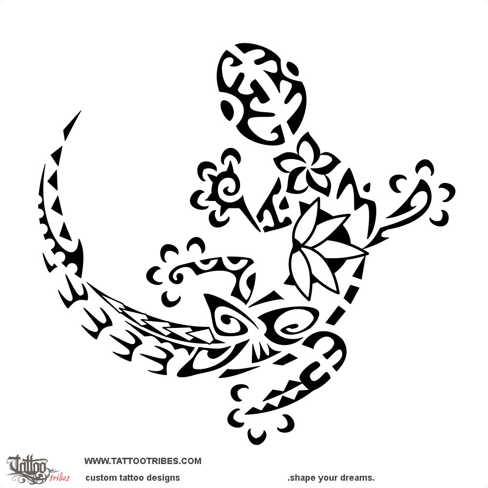 Tattoo image of Mo´o ´ārara, Gecko downloadable hi-res tattoo flash design