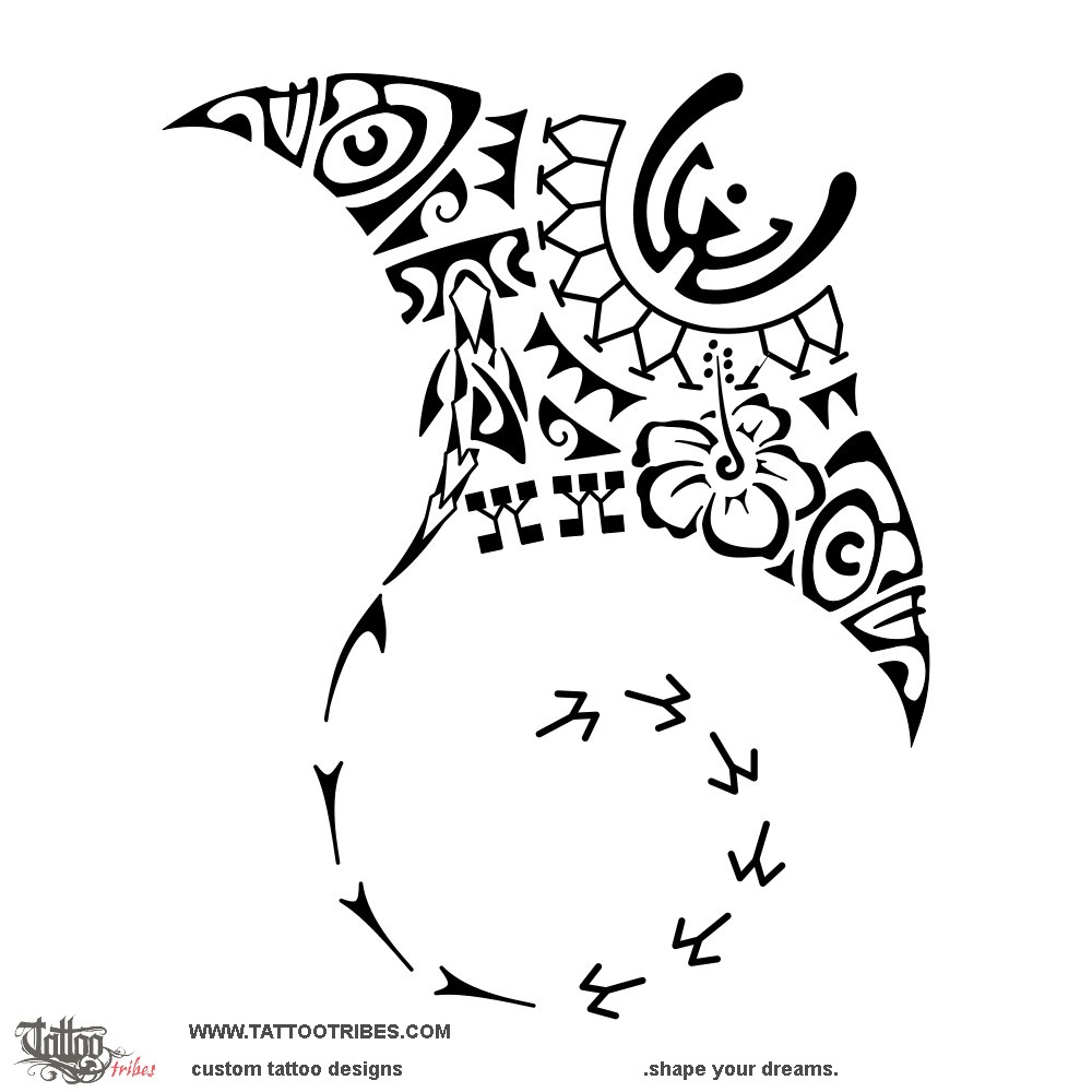 Tattoo image of Uanana manta, With renewed force downloadable hi-res tattoo flash design