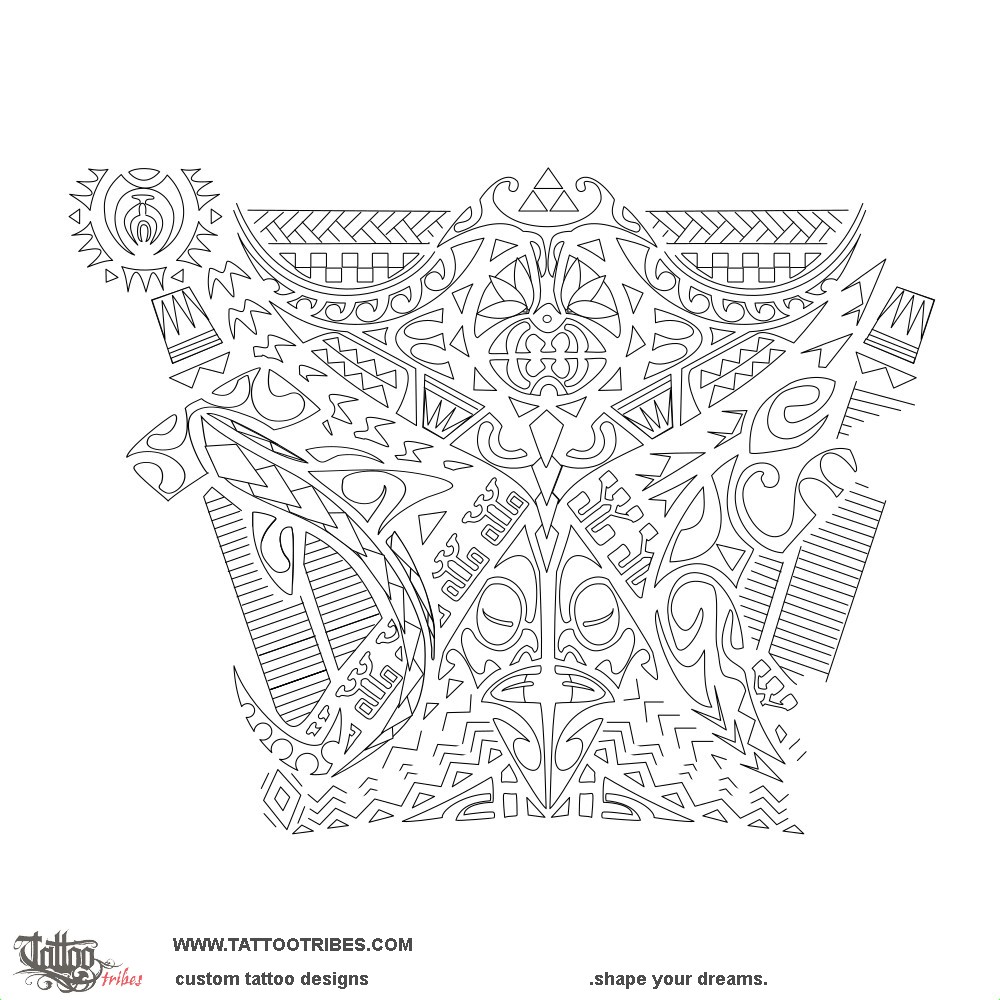 Stencil outline of Atama, Wisdom downloadable hi-res tattoo stencil
