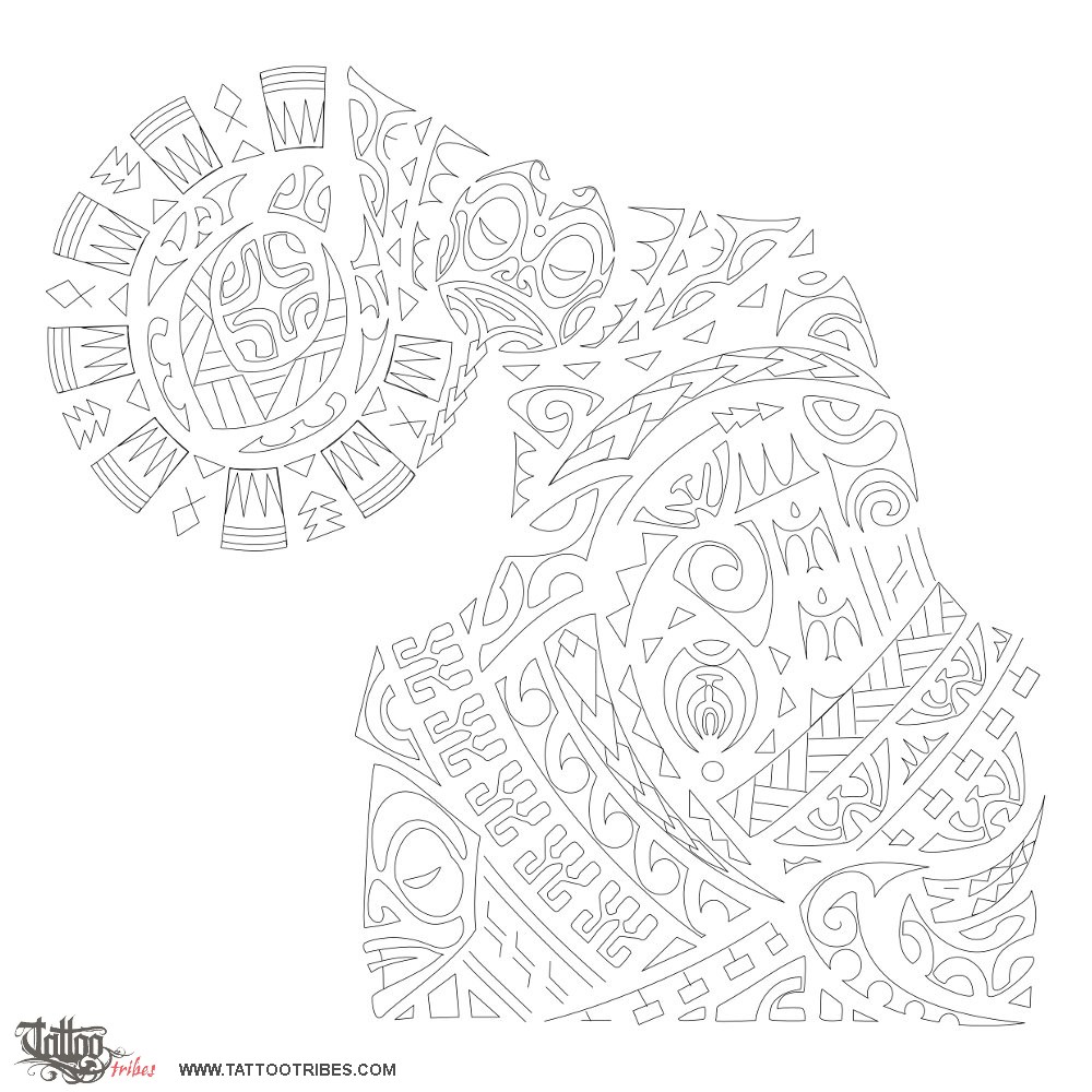 Stencil outline of Haerenga, Journey downloadable hi-res tattoo stencil