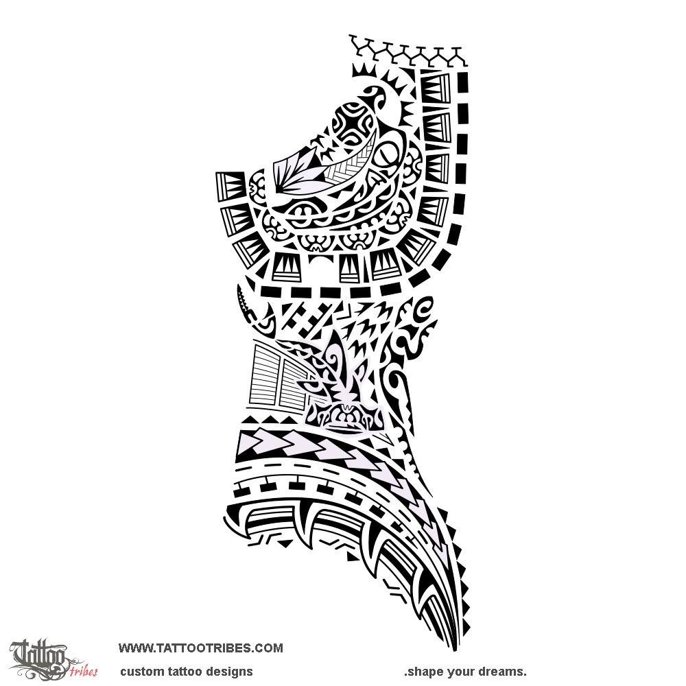 Tattoo image of Uana, Strong downloadable hi-res tattoo flash design