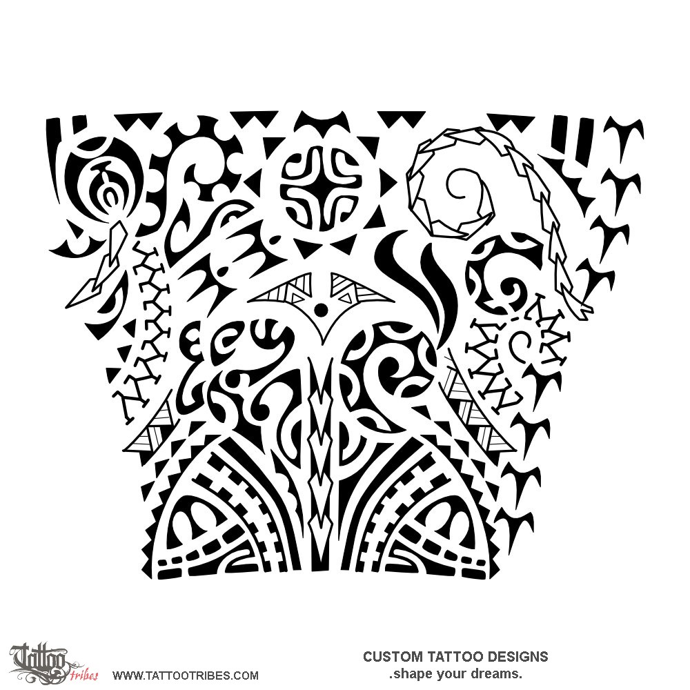 Tattoo image of Poutiriao, Spiritual guardian downloadable hi-res tattoo flash design
