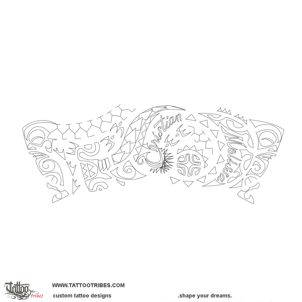 Stencil outline of Tamarii, Children downloadable hi-res tattoo stencil