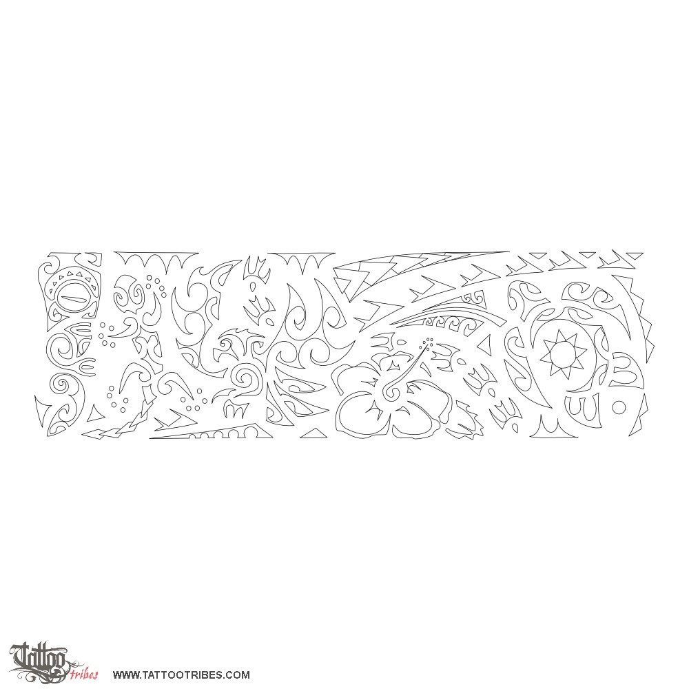 Stencil outline of Legband, Bonds downloadable hi-res tattoo stencil