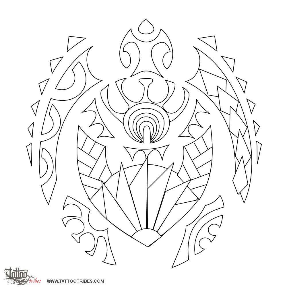 Stencil outline of Tipuna wahine, Grandmother downloadable hi-res tattoo stencil