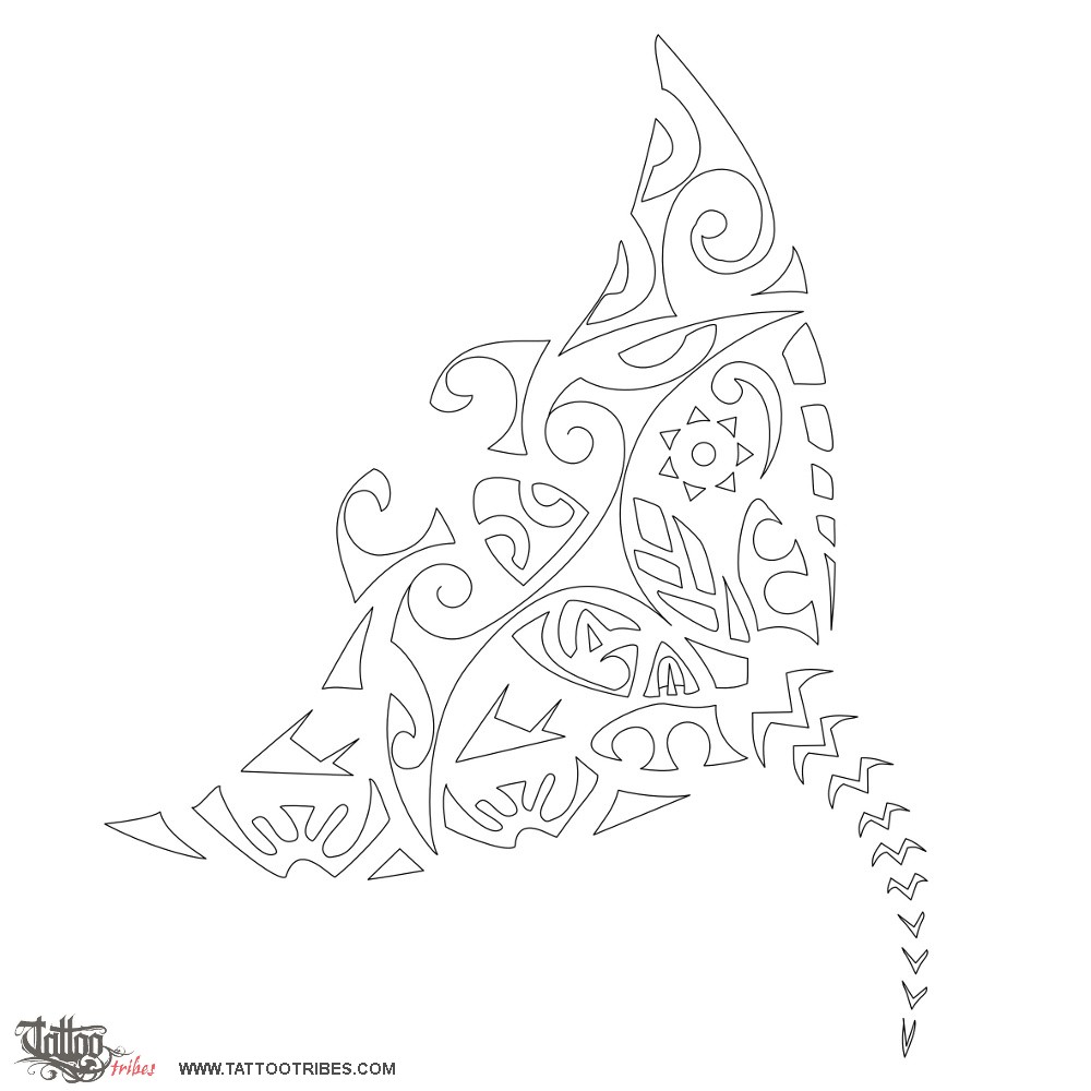 Stencil outline of Whakarereke, To change downloadable hi-res tattoo stencil