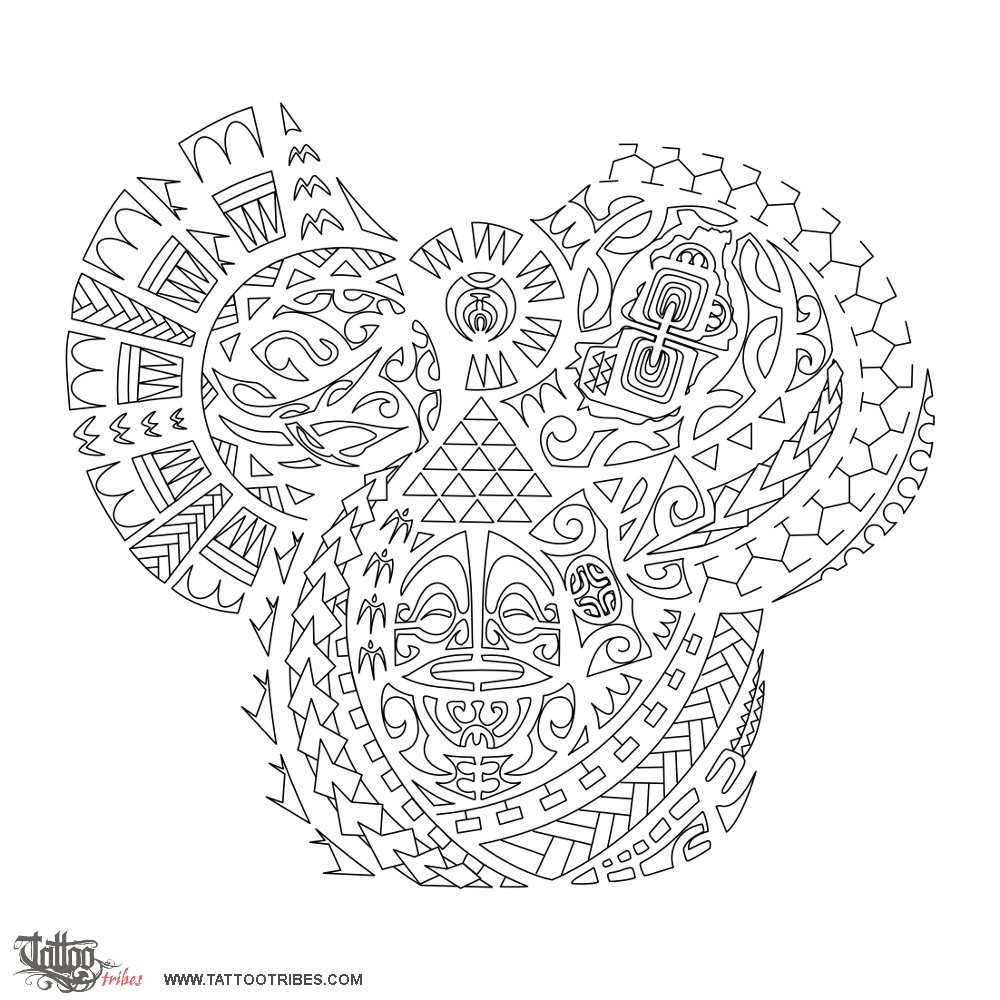 Stencil outline of Whakawhanake, To improve downloadable hi-res tattoo stencil
