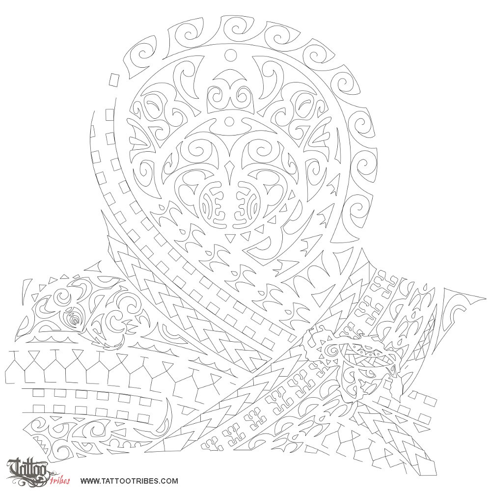Stencil outline of Pakiaka, Roots downloadable hi-res tattoo stencil