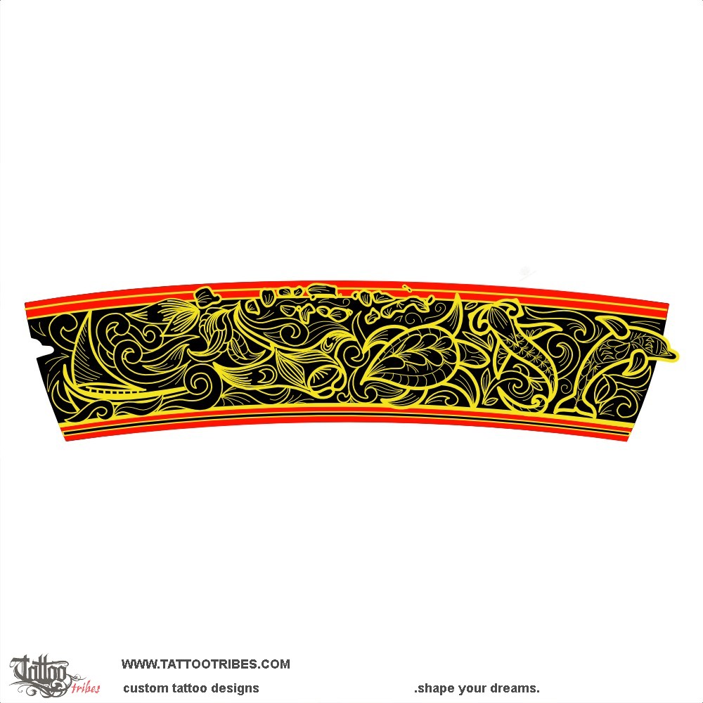 Tattoo image of Maldives, Lacquer work downloadable hi-res tattoo flash design