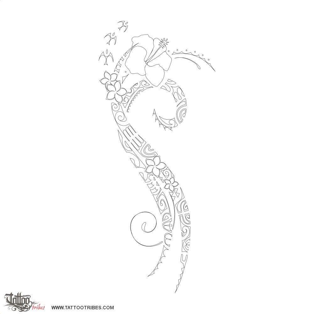 Stencil outline of Whanautanga hou, Rebirth downloadable hi-res tattoo stencil