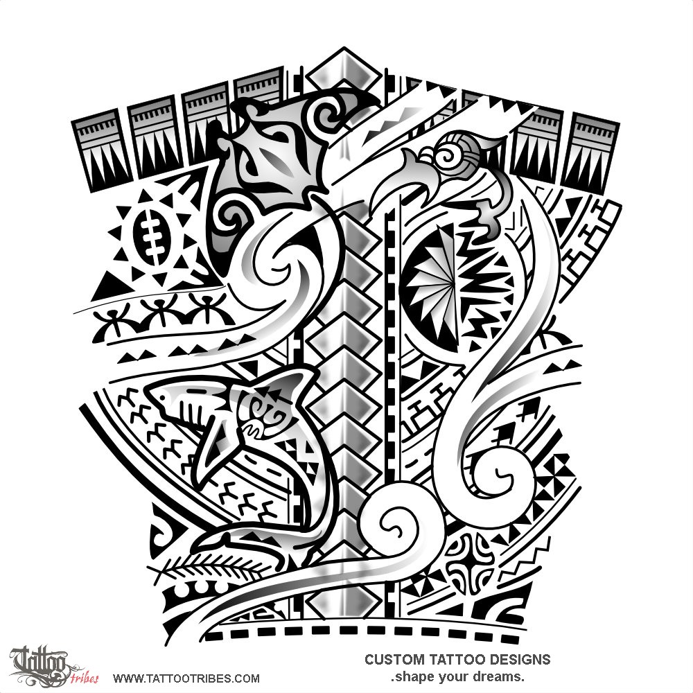 Tattoo image of Ururoa, White shark downloadable hi-res tattoo flash design