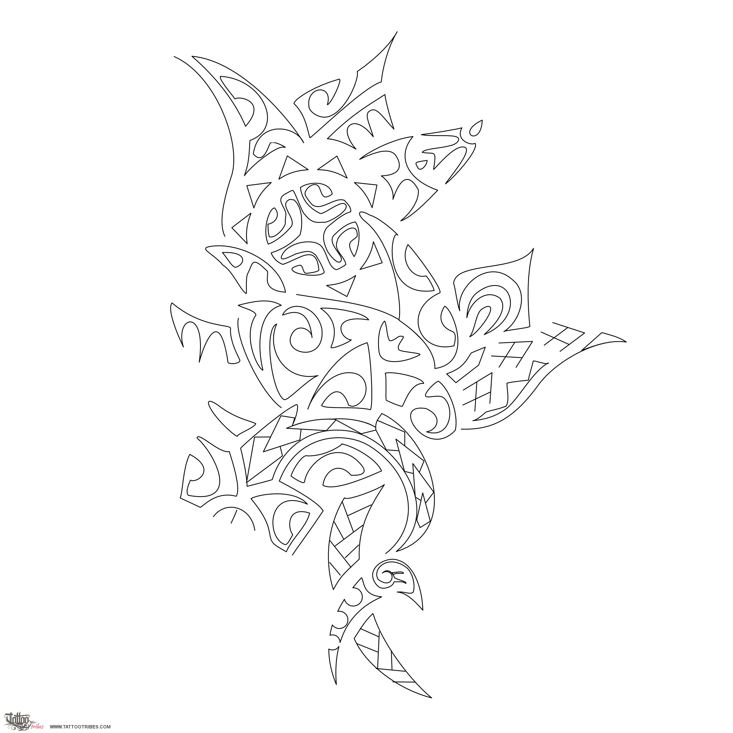 Stencil outline of Putiputi, Flowers downloadable hi-res tattoo stencil
