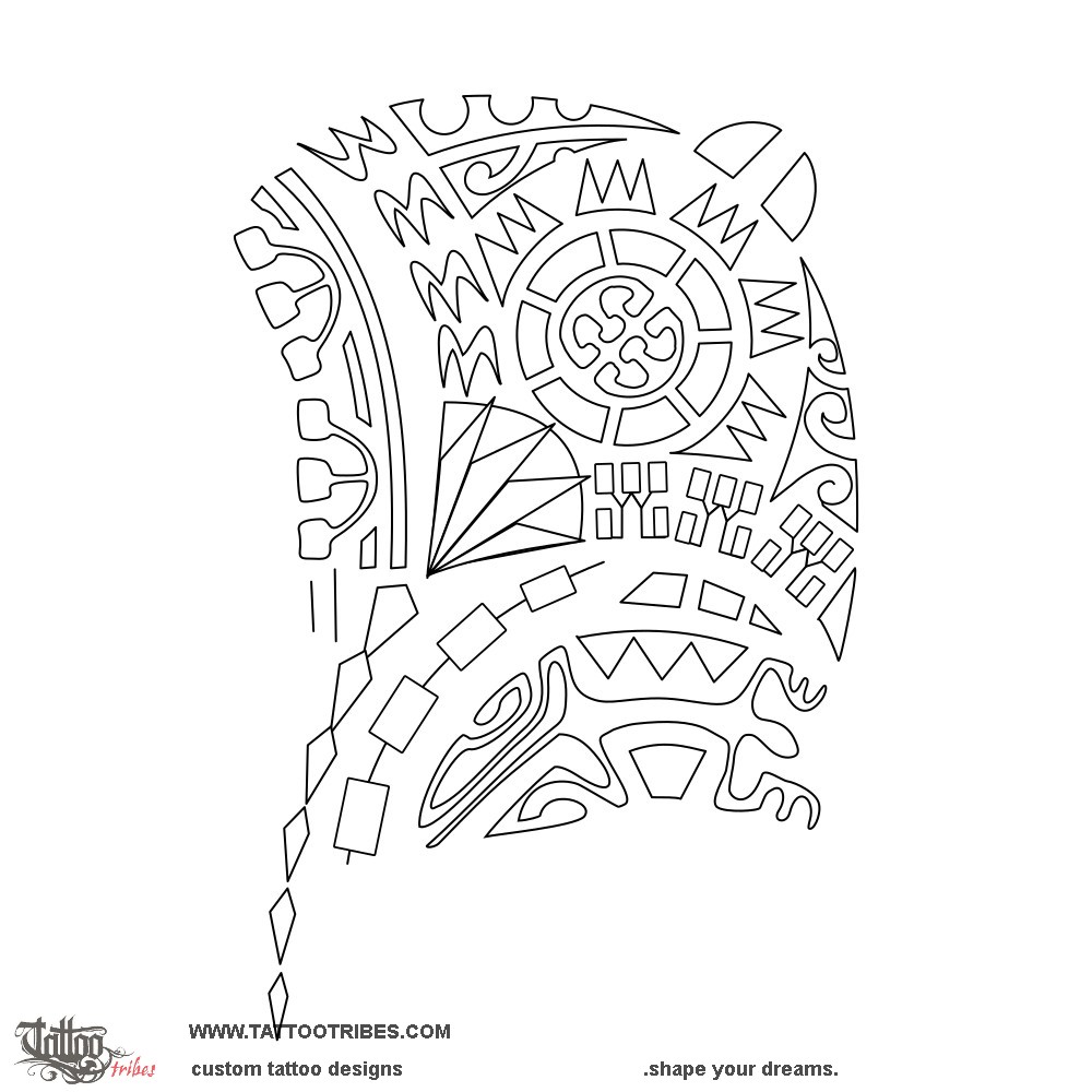 Stencil outline of Ola, To live downloadable hi-res tattoo stencil