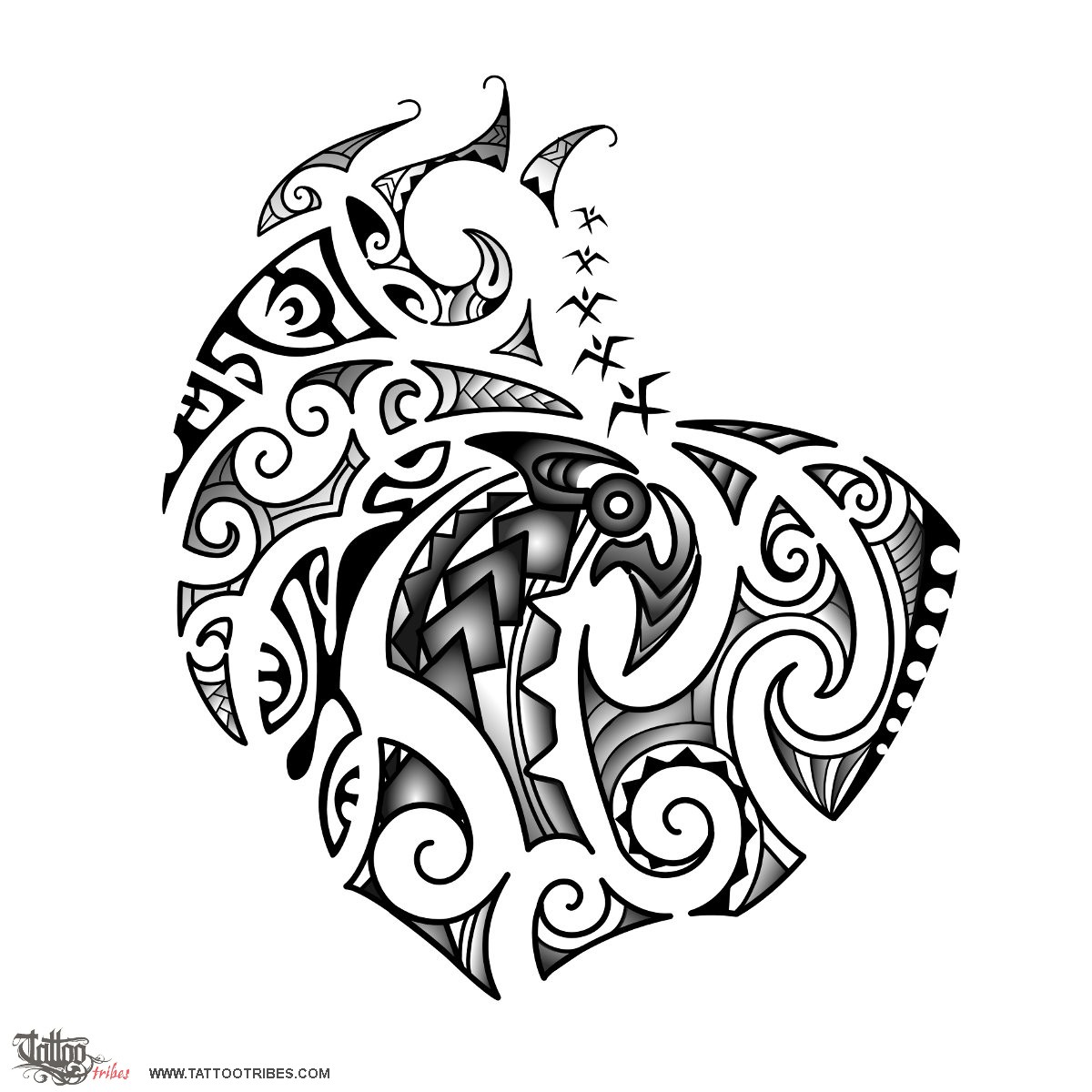 Tattoo image of Phoenix, Coverup downloadable hi-res tattoo flash design
