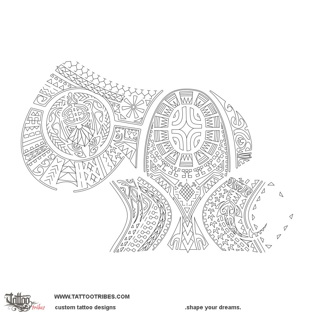 Stencil outline of Nanati, To bind together downloadable hi-res tattoo stencil