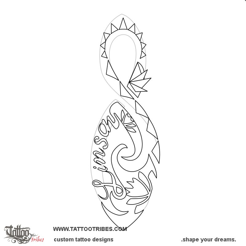 Stencil outline of Pikorua, Bond downloadable hi-res tattoo stencil