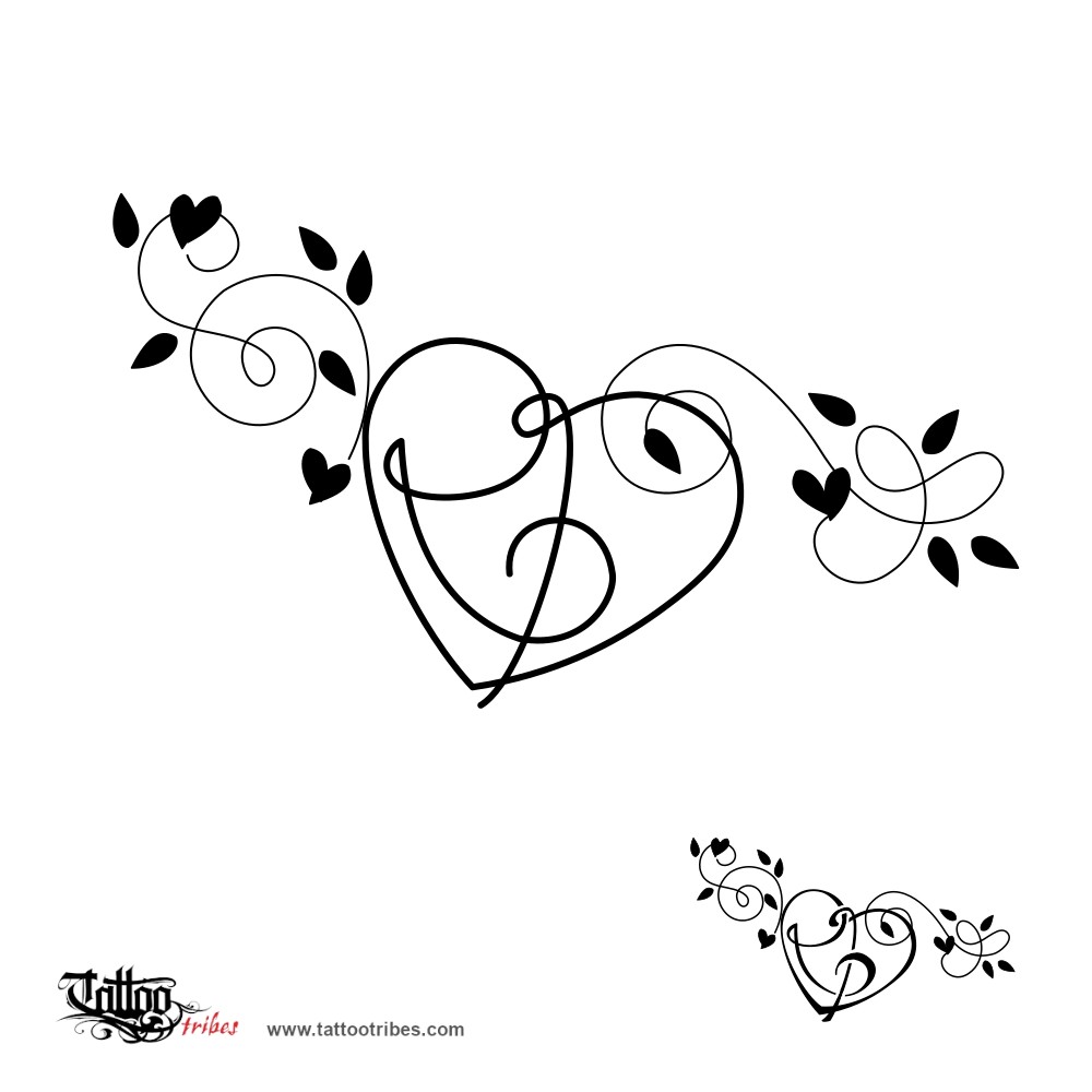 Tattoo image of R+D heart, Union downloadable hi-res tattoo flash design