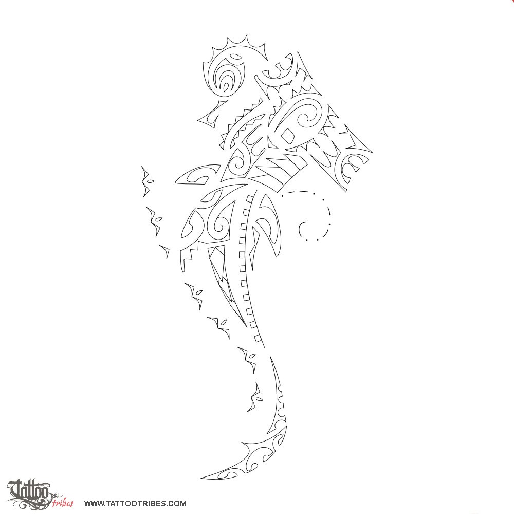 Stencil outline of Hammerhead shark, Petra downloadable hi-res tattoo stencil