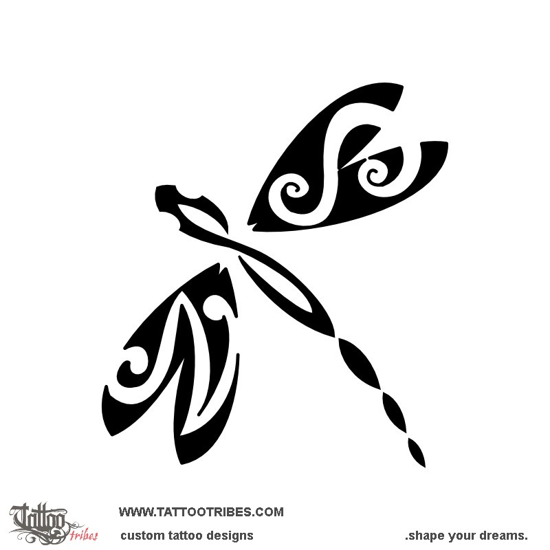 Tattoo image of S+N dragonfly, Love downloadable hi-res tattoo flash design