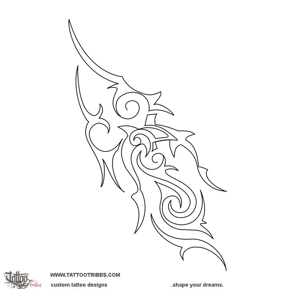 Stencil outline of Scorpion, Borneo style downloadable hi-res tattoo stencil