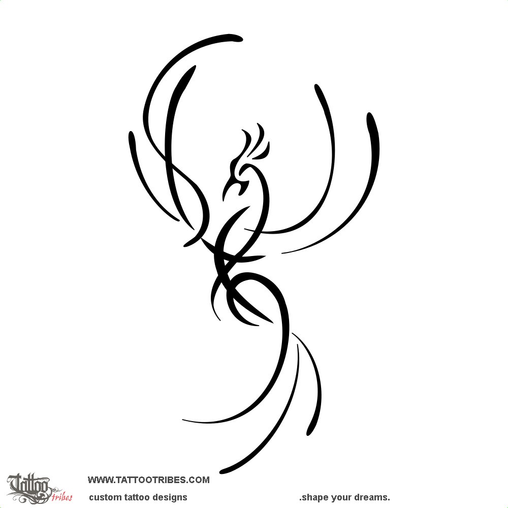 Tattoo image of S+G+E Phoenix, Rebirth downloadable hi-res tattoo flash design