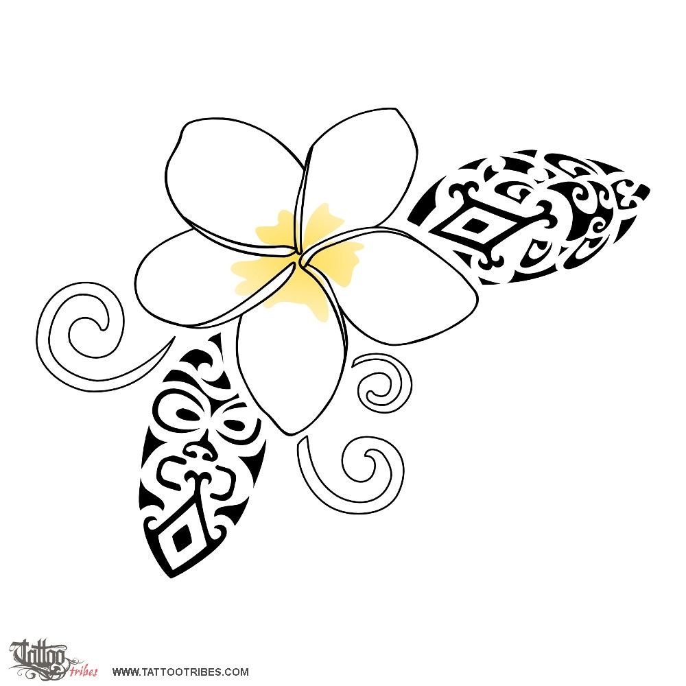 Tattoo image of Frangipani, Shelter, beauty downloadable hi-res tattoo flash design