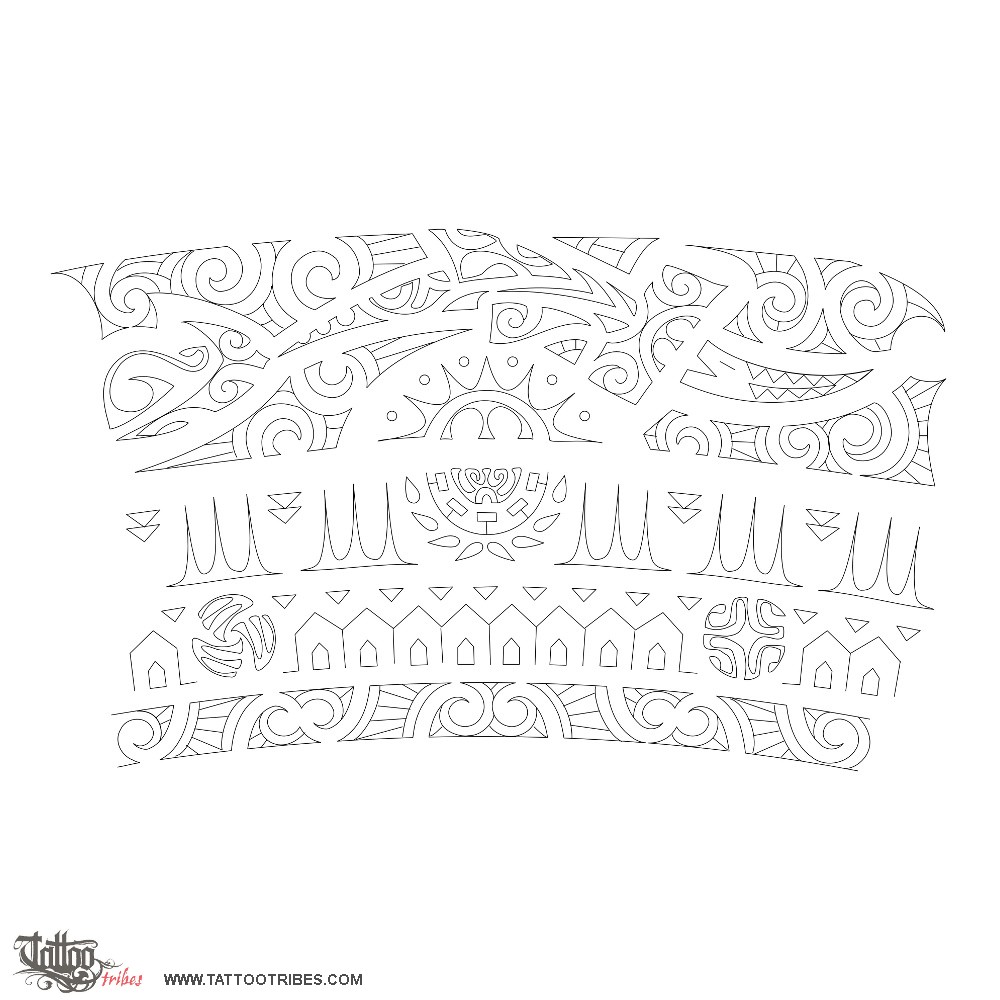 Stencil outline of Tonui, Prosperous downloadable hi-res tattoo stencil