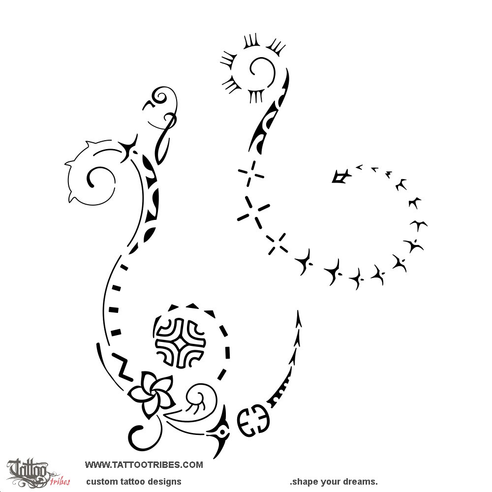 Tattoo image of Vahine, Woman downloadable hi-res tattoo flash design