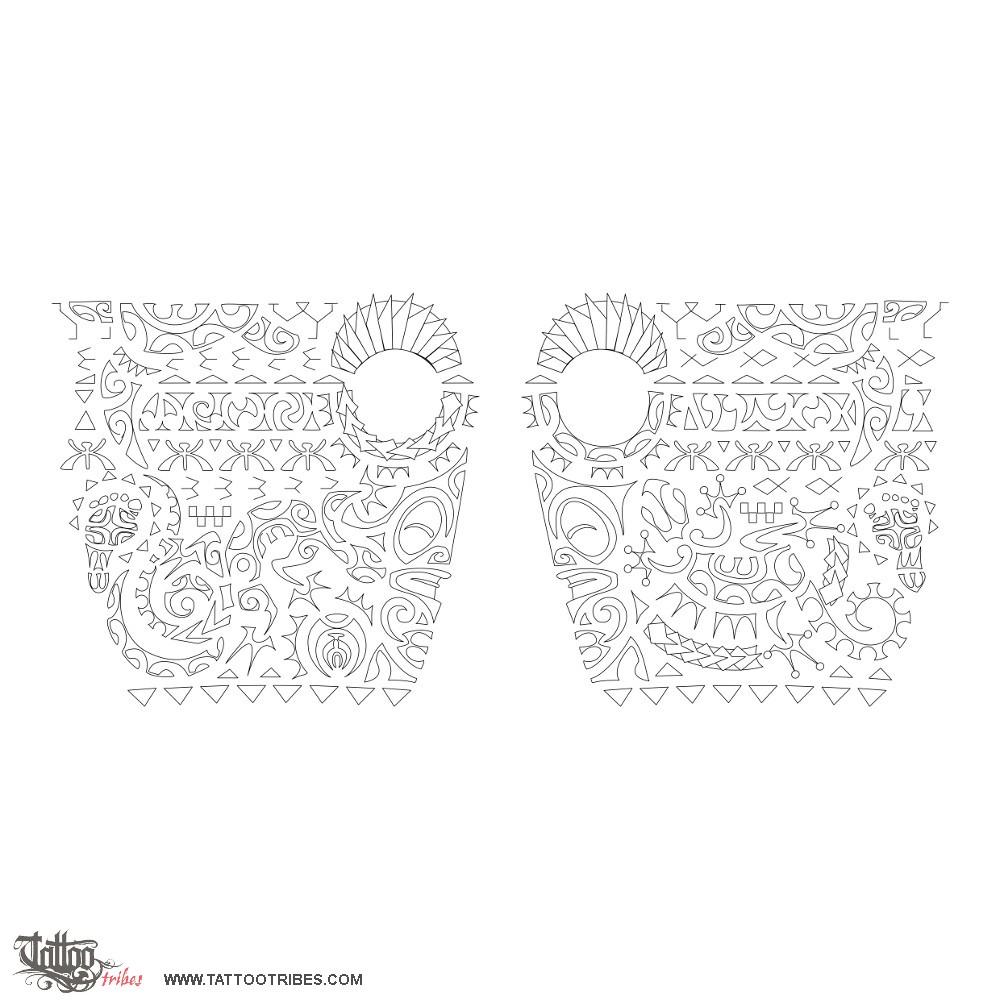Stencil outline of Uri, Descendants downloadable hi-res tattoo stencil