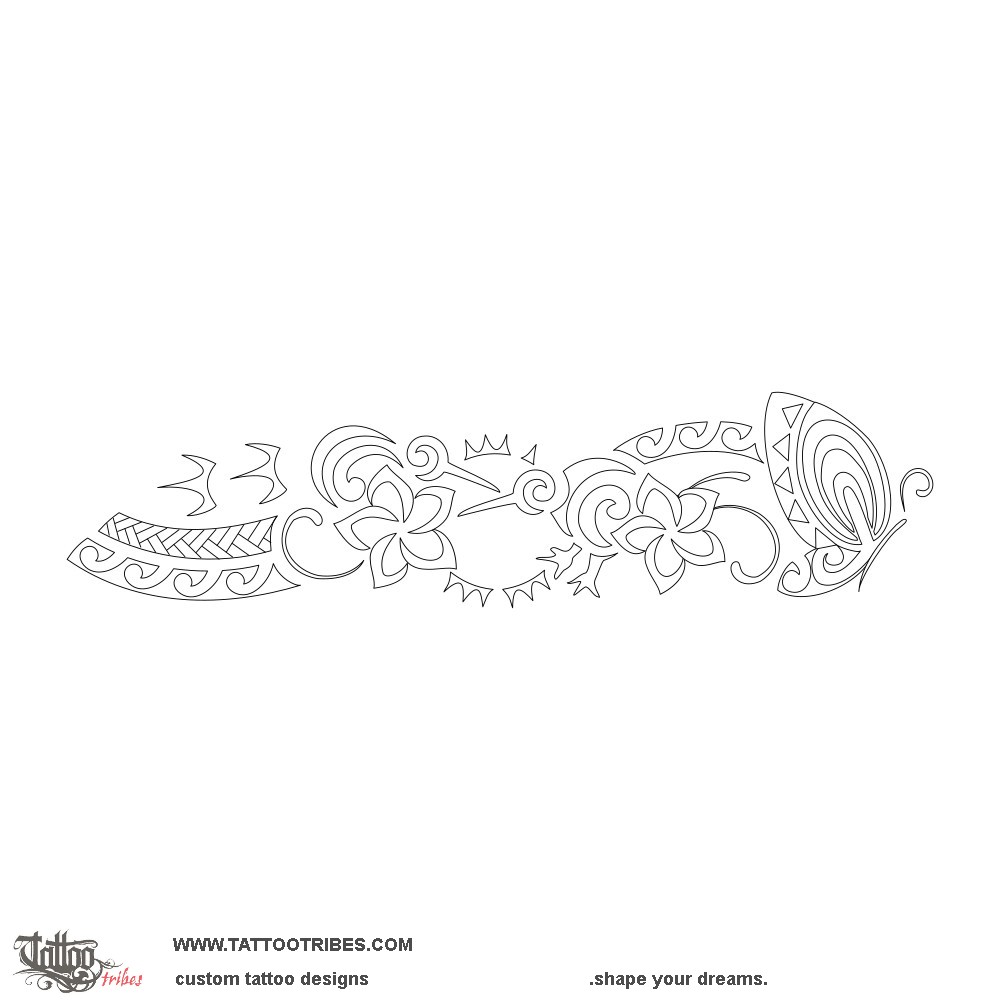Stencil outline of Varua, Soul downloadable hi-res tattoo stencil