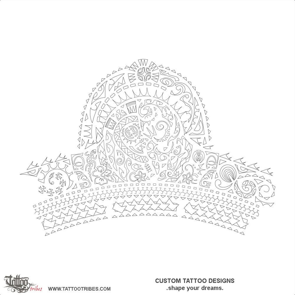 Stencil outline of Hau kāinga, True home. downloadable hi-res tattoo stencil