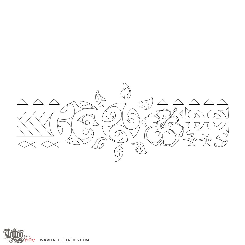 Stencil outline of Pumehana, Affection downloadable hi-res tattoo stencil