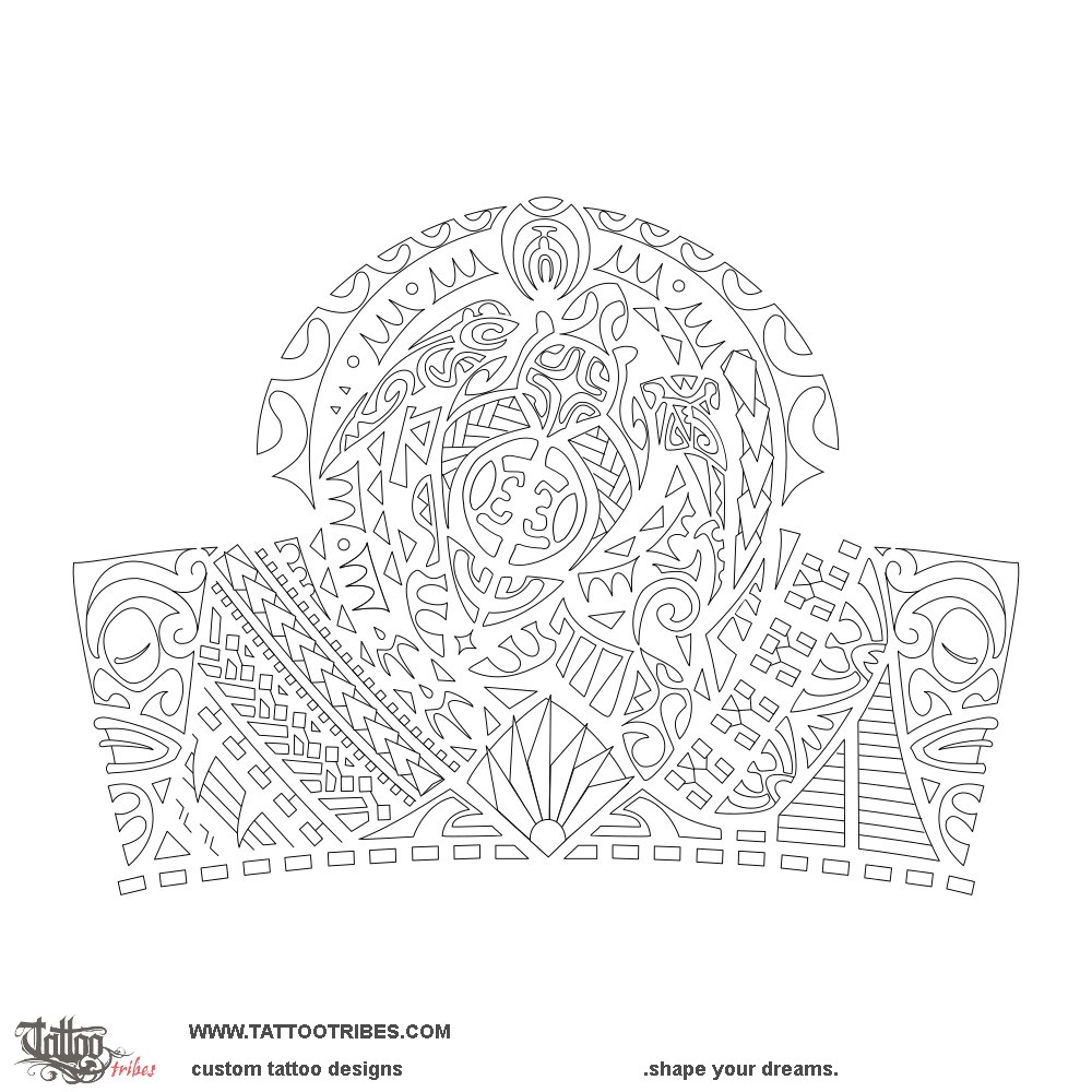 Stencil outline of Paretai, Refuge downloadable hi-res tattoo stencil
