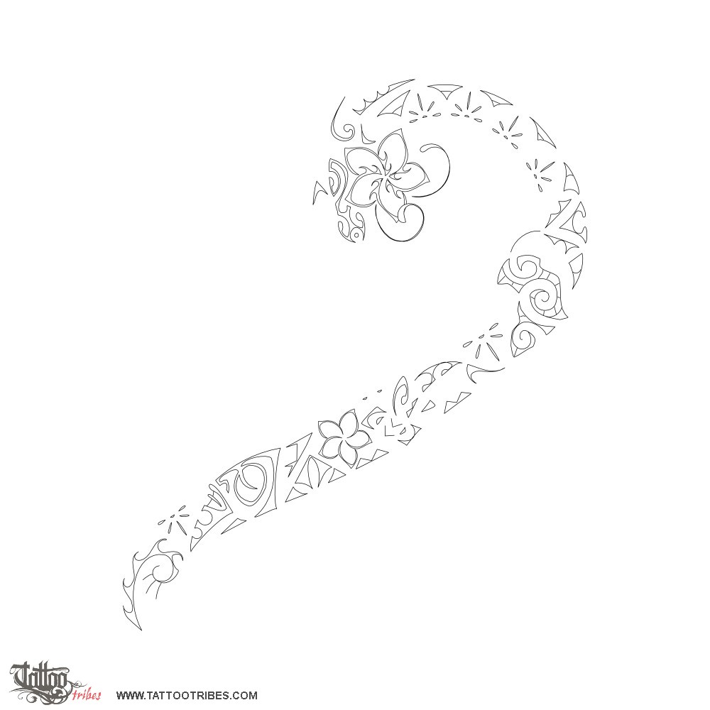 Stencil outline of Toorino, Twisted, spiral downloadable hi-res tattoo stencil
