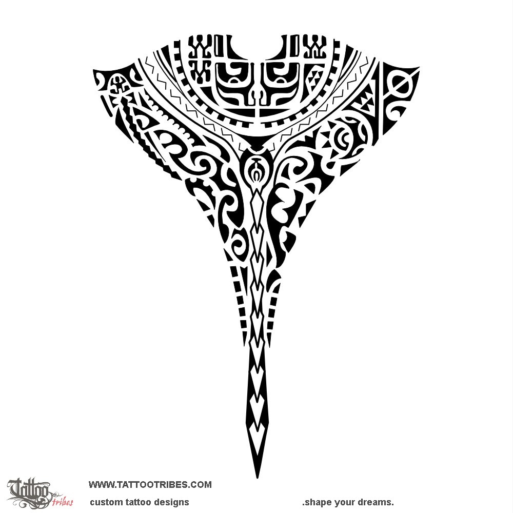 Tattoo image of Fai, Manta ray downloadable hi-res tattoo flash design