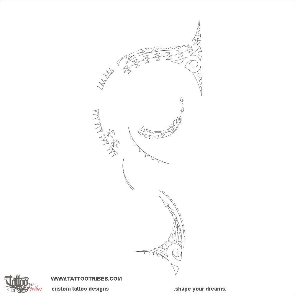 Stencil outline of Mātā hou, New beginning downloadable hi-res tattoo stencil