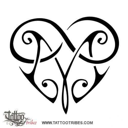 Tattoo image of M+infinity heart, Eternal bond downloadable hi-res tattoo flash design