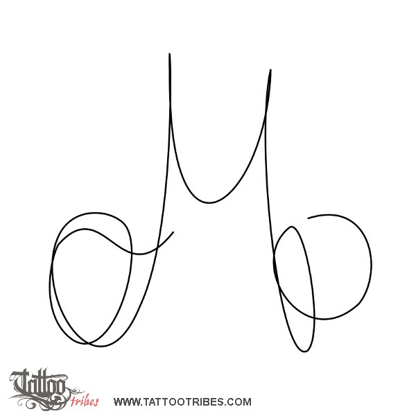 Tattoo image of M+OP letters, Union downloadable hi-res tattoo flash design