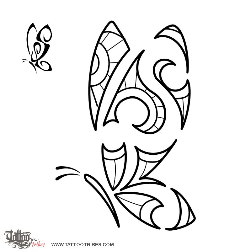 Tattoo image of S+L butterfly, Union downloadable hi-res tattoo flash design