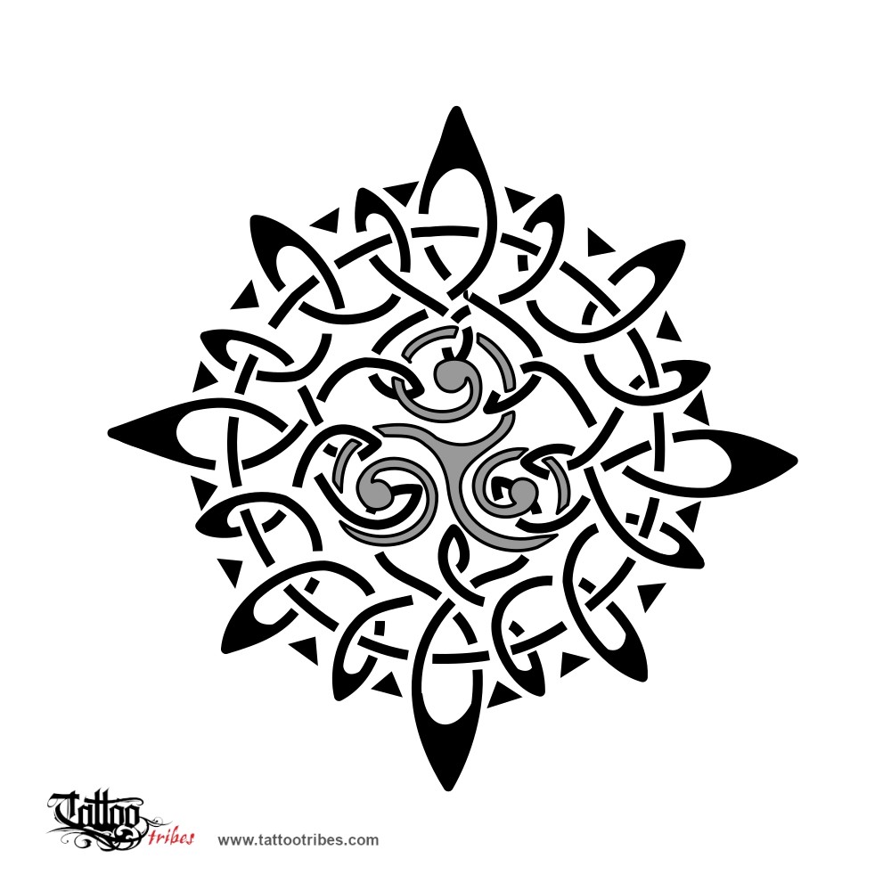Tattoo image of Sun and triskell, Eternity, life downloadable hi-res tattoo flash design