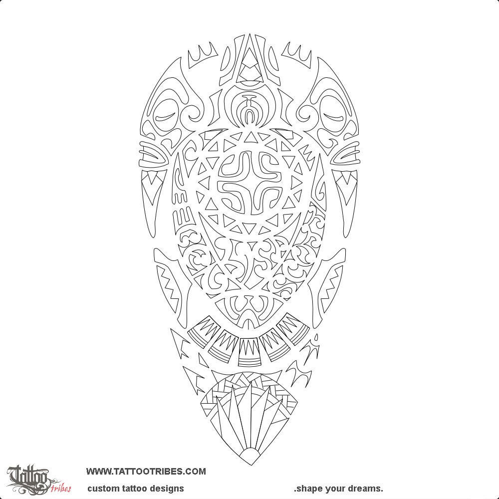 Stencil outline of Haamau, Protector downloadable hi-res tattoo stencil