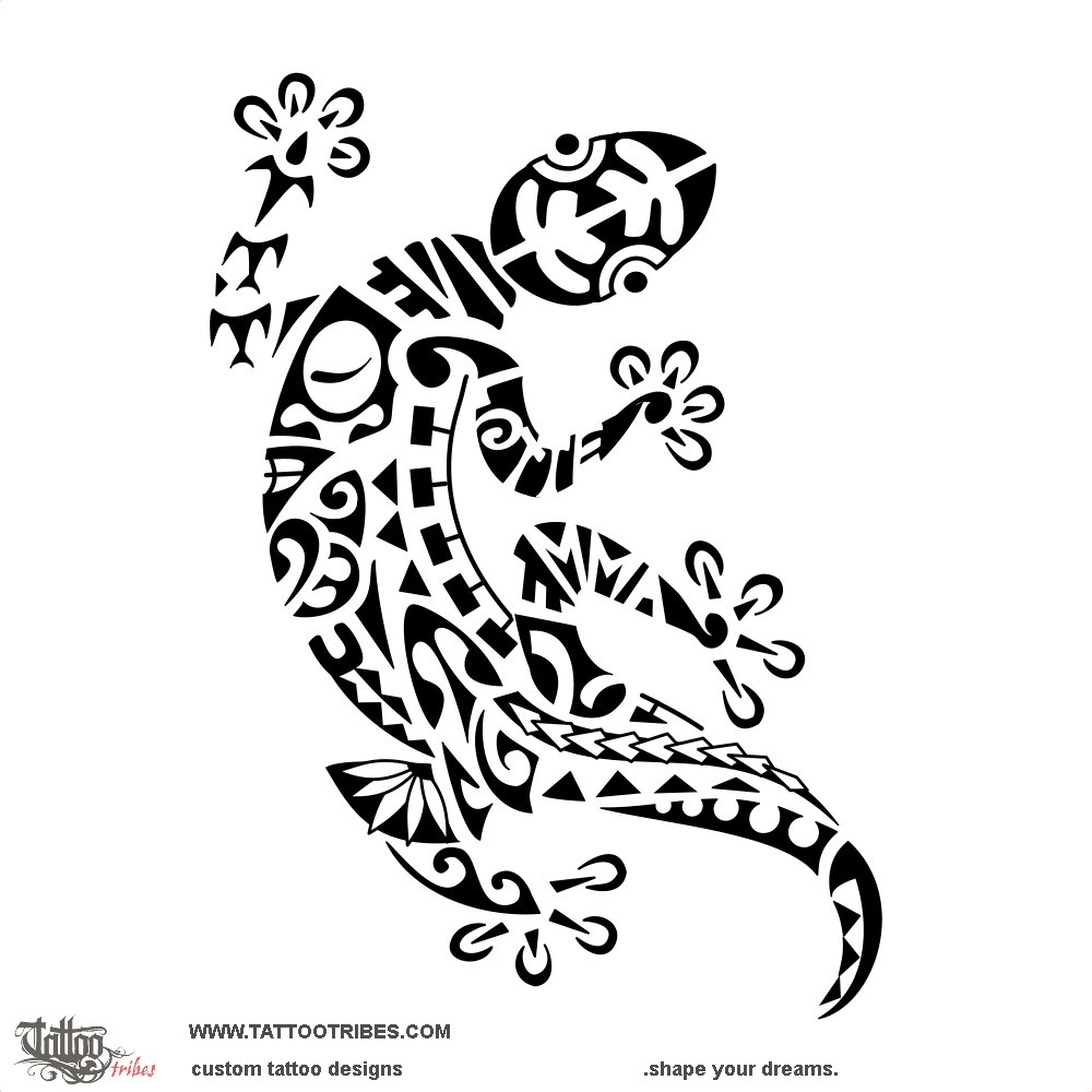 Tattoo image of Gecko, Family first downloadable hi-res tattoo flash design